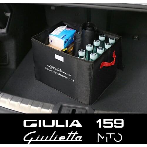 For Alfa Romeo Giulietta Giulia MITO 159 156 147 Sportiva Stelvio Rear Seat Bag Accessories 30L Car Trunk Organizer Storage Box