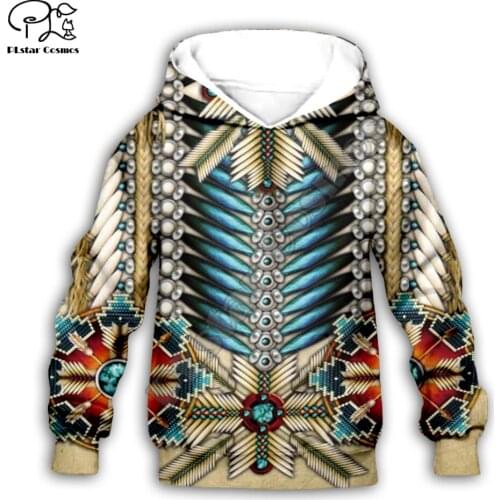Kids Baby Boy Girl Black Native Indian Lakota Skull print 3d Hoodies Tracksuit Children wear Set Cute Sweatshirts-12