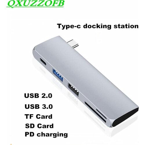 USB Adapter Docking Station Type C USB-C HUB to TF SD Card Reader PD Type-C For Macbook Xiaomi Samsung Huawei Tablet PC Laptop