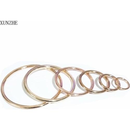 XUNZHE 20pcs/bag (15-60)mm Seamless Metal sealing ring plated gold backpack Collar Harness ring bag Spare Parts Accessories