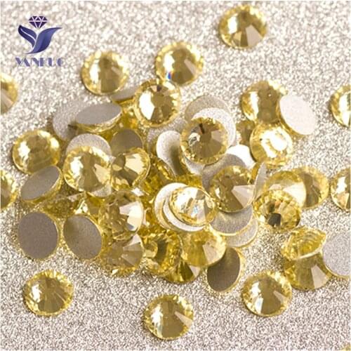 YANRUO 2058NoHF SS3-SS34 Jonquil Non Hotfix Nails Rhinestone Flatback Glue On Crystal Glass Strass For Craft