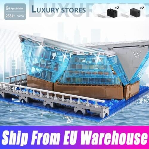 601099 LED Light Streetview Building Blocks The Singapore Boutiques Clothing Jewelry Store Bricks Kids Toys Christmas Gifts