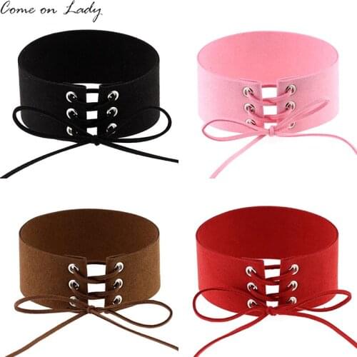 Statement Imitated Leather Velvet Banded Choker Necklace For Women Bow Tie Rope Collar collares collier ras du cou Sexy AL437