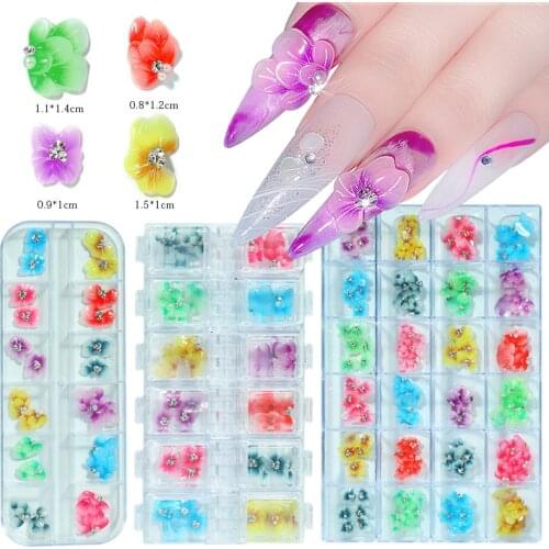 10 Pcs 3D Butterfly Nail Art Decorations Charm Pixie Ornaments Nail Polish DIY Japanese Style Manicure Design Accessories