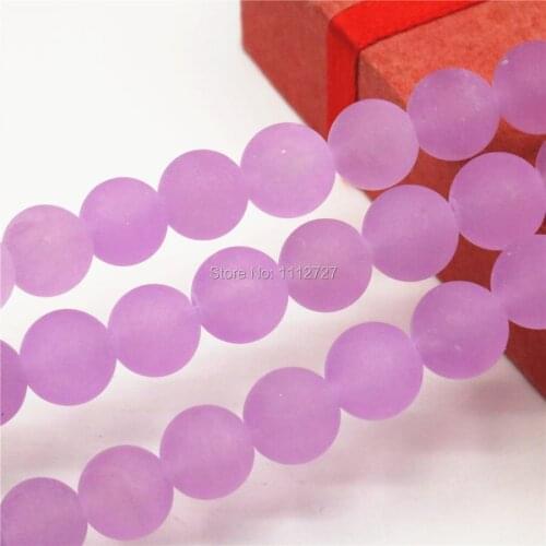 10 12mm Accessories Crafts Amethysts Chalcedony Matting Loose Beads Stones Balls Gifts Crafts DIY Beads 15inch Jewelry Making