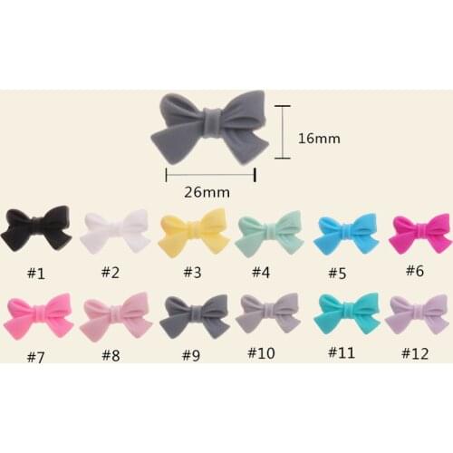 10pcs Silicone Beads Bow-knot Shape Soft Baby Chewing Jewerly Accessories DIY Pacifier Clips For Nano Silicon Chew Neckles