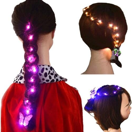 14pcs DIY Hair LED Lights String Blink Hair Styling Tools Weaving Braider Party Birthday Gift Hair Accessories for Women Girls