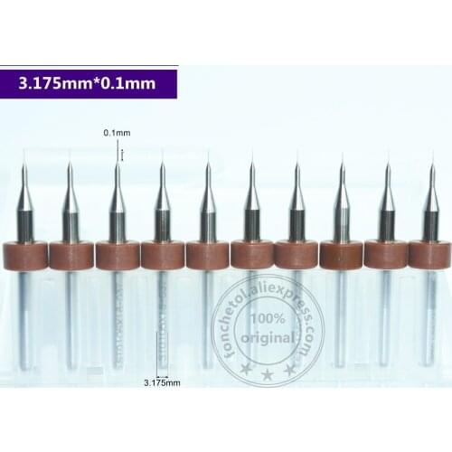 3.175mm(1/8'')*0.1mm,10pcs,Freeshipping micro PCB Drill Bit,CNC milling Cutter,Solid carbide Drill,wood tool,plastic,MDF
