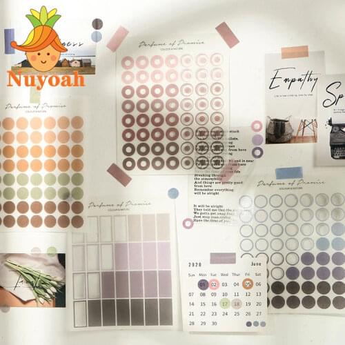 3pcs DIY Note Paper Sticker Color Series Decorative Aesthetic Stickers Scrapbooking Flakes Stationary Stickers for Journaling