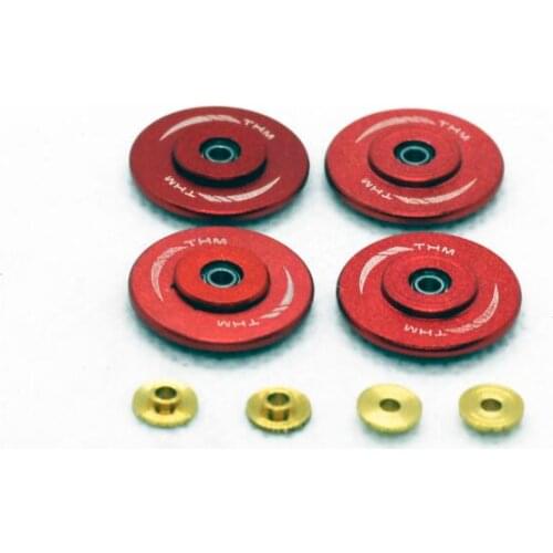 4Pcs 17.3mm Integrated Aluminum Alloy Guide Wheels W/Bearing The Track Contest Tune-up Parts For Mini Tricycle 4WD RC Car Model