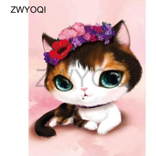 5DDIY Diamond painting cat garland Full Square Diamond mosaic cat garland Full Round Diamond embroidery Cross stitch cat garland