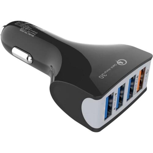 QC3.0 Car Charger Car Accessories 4 Ports Fast Charger USB Car Charger Car USB Socket Adapter 12V 30W