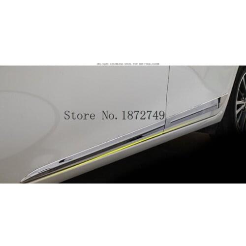 CAR LOGO 4pcs Stainless steel Chrome Side Door Body Molding Lid Cover Trim Fit For Toyota Corolla 11th 2014 2015 2016 2017