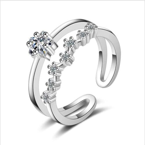 LUKENI Shining Austrian Rhinestones Women Finger Rings Jewelry Trendy Silver 925 Rings For Girl Bride Wedding Accessories Hot