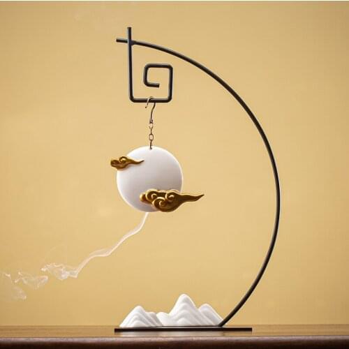 Large Incense Burner With Chain Holder Arabic Style Blackflow Incense Burner Zen Home Decoration Incensario Home Decor BK50XX