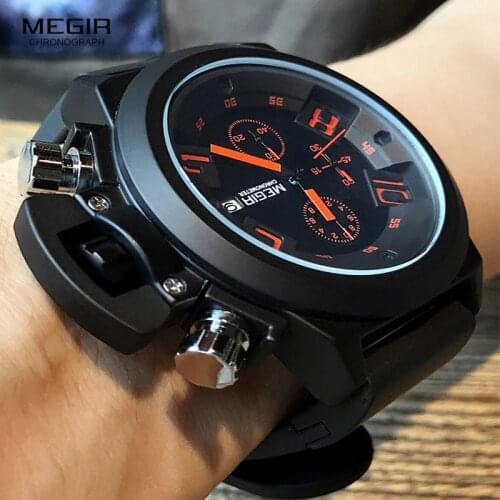 MEGIR Original Watch Men Sport Quartz Men Watches Chronograph Wrist Watch Relogio Time Hour Clock Reloj Hombre Mens Watches
