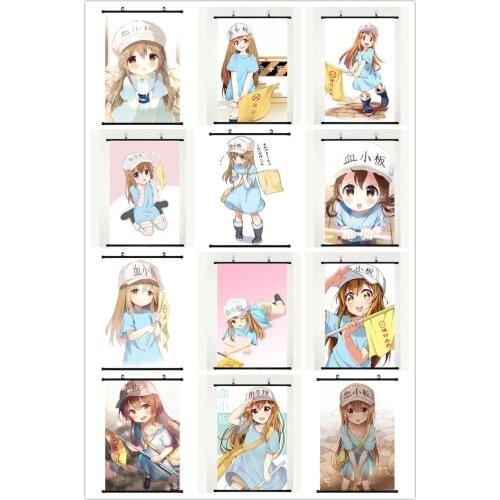 Coscase Japanese Decorative Pictures Anime Hataraku Saibou Cells at Work! Kesshoban Platelet Home Decor Wall Scroll Poster