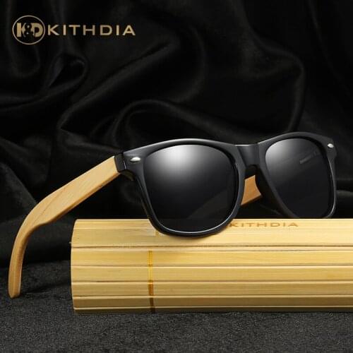 KITHDIA Wooden Sunglasses Men Polarized Classic Bamboo Legs Sun Glasses Brand Designer Sunglasses Women 2018 with gift box