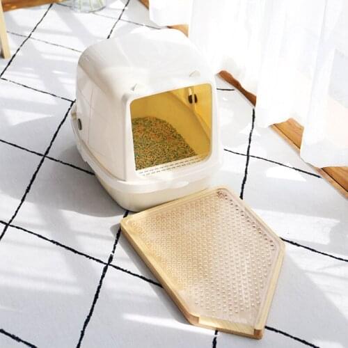 Wood Acrylic Cat Litter Mat Non-slip Waterproof Cat Litter Trapping Pad Double-Layer Mat For Cat Toilet Pet Litter Catcher M6075