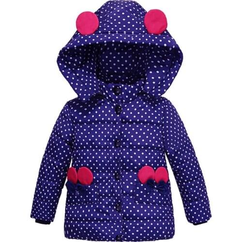 Girls Winter Coat Children Fashion Hooded Warm Coat Cotton Printed Thick Warm Kids Jacket Brand Girls Parka Outerwear Minnie