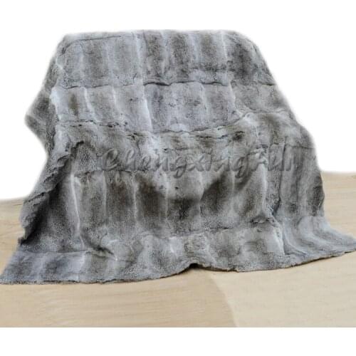 CX-D-08 Soft And Super Quality Hand Made Real Rabbit Fur Blanket Throw Blanket Bedding Set