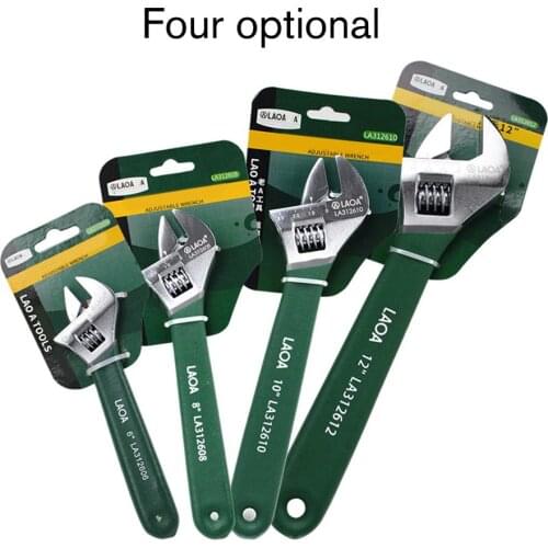 LAOA 6"/8"/10"/12" Anti-slide Universal Monkey Wrench Adjustable Spanner Adjust Wrenches With Scale Stainless steel Key