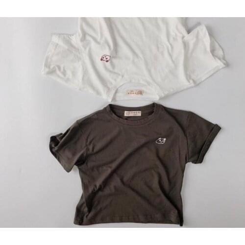 Ins Children Clothing 2021 Summer New Korean Cotton T-shirt For Boys And Girls Round Neck Short Sleeve Clothes 3-6y Kids Infant