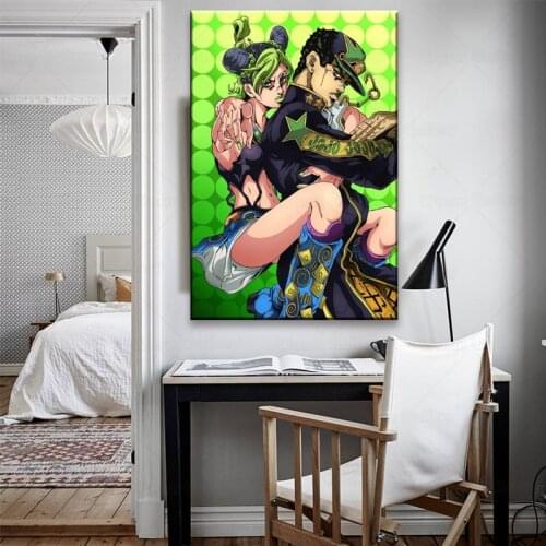 JoJo 6 Stone Ocean Anime Poster Decorative Painting Canvas Wall Art Living Room Posters Bedroom Painting