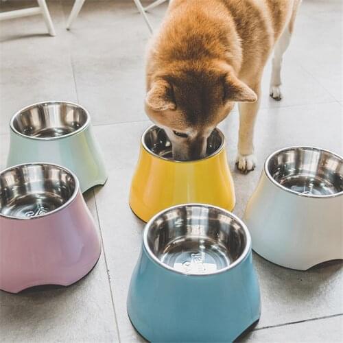 Creative Stainless Steel Cats Feeder Drinking Bowls for Small Medium Large Dogs Household Pet Food Bowl High Puppy Water Bowl