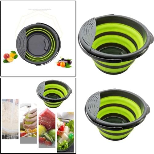 Round Collapsible Bucket, Foldable Tub, Kitchen Drain Rack Portable Fishing Water Pail - Space Saving Outdoor Waterpot