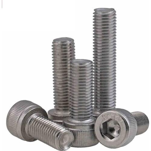 M10 M12 M14 M16 DIN912 304 Stainless Steel Hexagon Socket Head Cap Screws Inner Hex Socket Bicycle Bolt Metric Thread