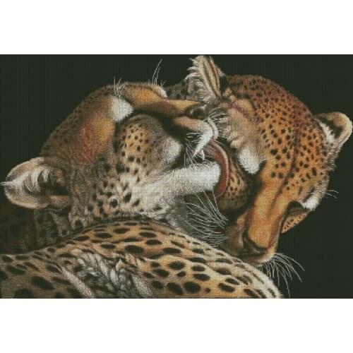 Leopards Animal Sewing Kit Top Quality Embroidery Needlework 11C Printing 14CT Unprinted Art Cross Stitch Kit DIY Handmade Decor