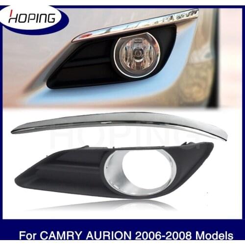 Hoping Front Bumper Fog Light Cover Hood For CAMRY ACV40 ACV41 2006 2007 2008 Front Fog Lamp Chroming Cover Trim Garnish Panel