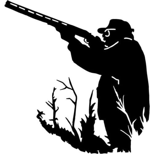 Car Stickers Hunter Hunting Personality Color Can Be Customized Personality Decoration Full Car Stickers Black/white, 14cm*12cm