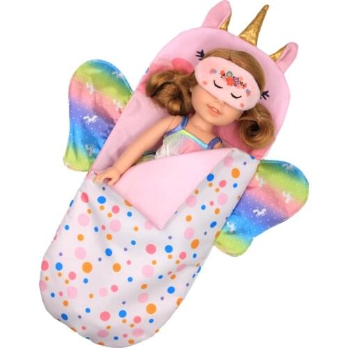 New Sleeping bag and eye mask Fit For American Girl Doll 14 Inch Doll Clothes , Shoes are not included