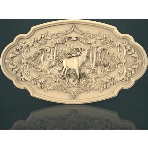 Deer relief STL file format 3d model for cnc router carving and engraving artcam aspire bas relief