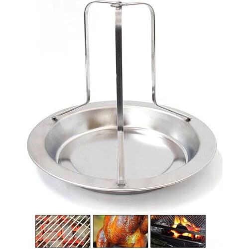 1PC New Roast Chicken Holder Stainless Steel Upright Roaster Rack Barbecue Stand Roasting BBQ Tool QA 055