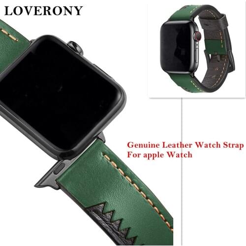 LOVERONY Watchband For apple Watch Strap 38mm 40mm 42mm 44mm Real Leather Watch Strap Bracelet For Apple iWatch Series 5/4/3/2/1