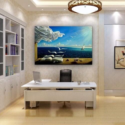 Salvador Dali Wall Art Dalí Wave Book Painting Canvas Art for Bedroom Livingroom Decoration Abstract Arts