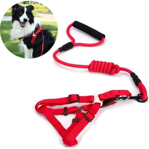 Nylon Puppy Dog Harnesses and Leashes Sets Pet Training Walking Running Halter Harnesses For Small Medium Large Dogs