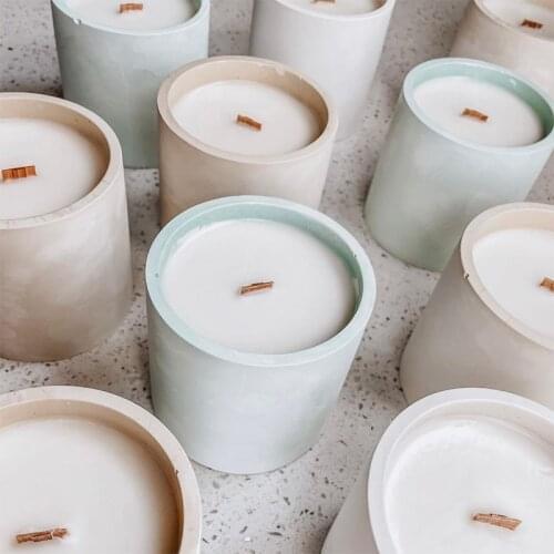 Silicone Mold for Concrete Candle Jar Round Cement Candle Container Silicone Mold Nordic Candle Vessel Concrete Tray Mold