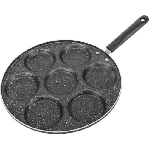 7 Hole Fried Egg Pan Non-Stick Crepe Pan Omelette Ham Pancake Maker Frying Pan For Gas Stove Kitchen Cooking Tools