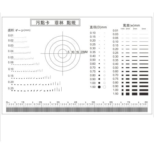 90X60mm Gauge Point Transparent Film Stain Comparison Card Crack Contrast PET Dot Line Surface Quality Inspection
