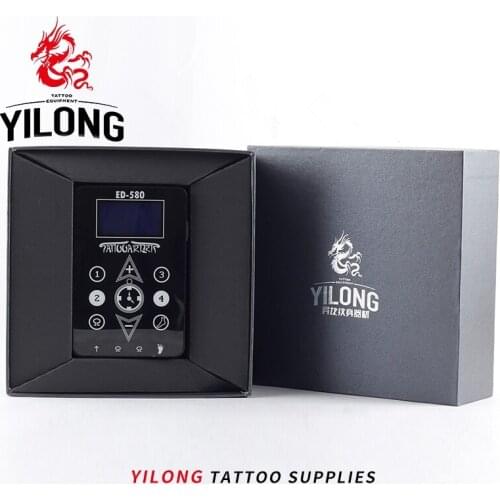 YILONG Free Shipping Wholesale Black New Black Duty Digital LCD Tattoo Power Supply For Machine Gun Device tattoo & body art
