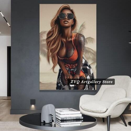 Woman GTA Black Girl Art Poster Decorative Painting Canvas Wall Art Living Room Posters Bedroom Painting