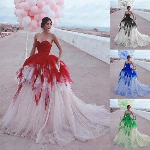 LO&LI Chic Prom Gowns Formal Dresses Ruffles Pleated Tulle Off the Shoulder Evening Wear Unique Pageant Party Dress