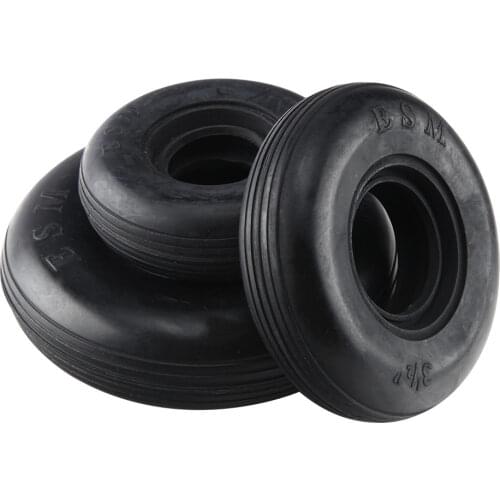 1 Pair 1.75/ 2.5/ 3/ 3.5/ 4/ 4.5inch Hollow Rubber Wheel Replacement Spare Tires