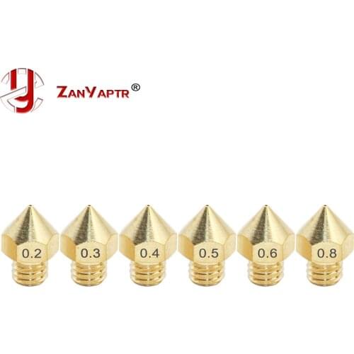 1Pcs For PRUSE-I3 Extruder Nozzle Mixed Sizes 0.2mm 0.3mm 0.4mm 0.5mm 3D printer head 1.75MM MK8 Makerbot