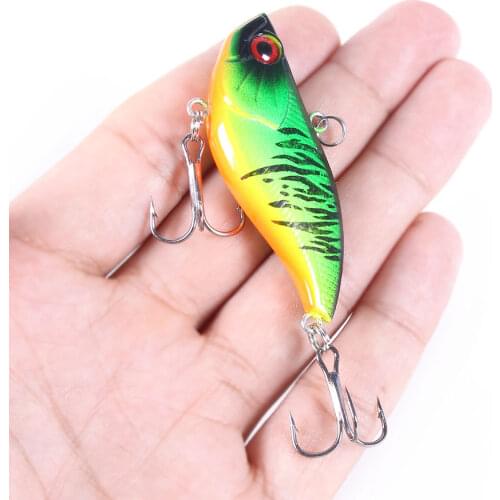 1PC VIB Fishing Bait 6cm 13.4g Vibration Vibe Rattle Hooks Plastic Hard Lure 6Colors fly fishing Carp Pike Fishing Tackle