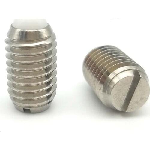 1pcs M16 nylon head bead positioning screws slotted ball plunger grups screw one word polyacetal ball grup bolt 24mm-40mm long